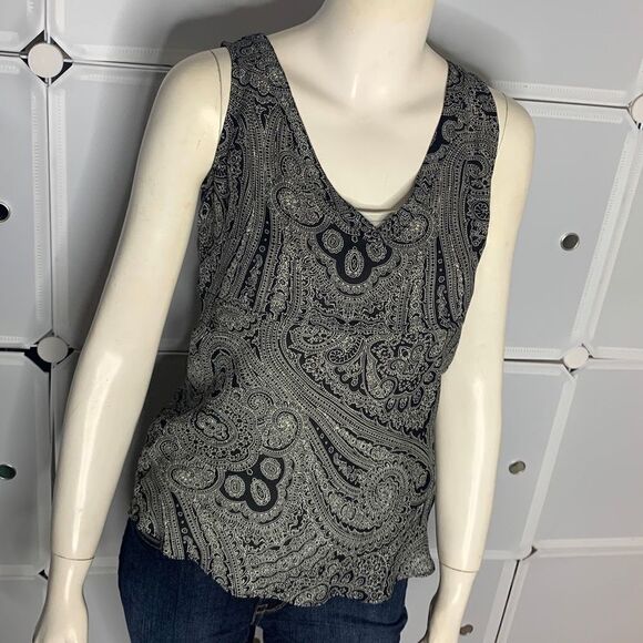J. Crew 100% Silk Paisley Tank Blouse Size XSmall - Picture 9 of 9